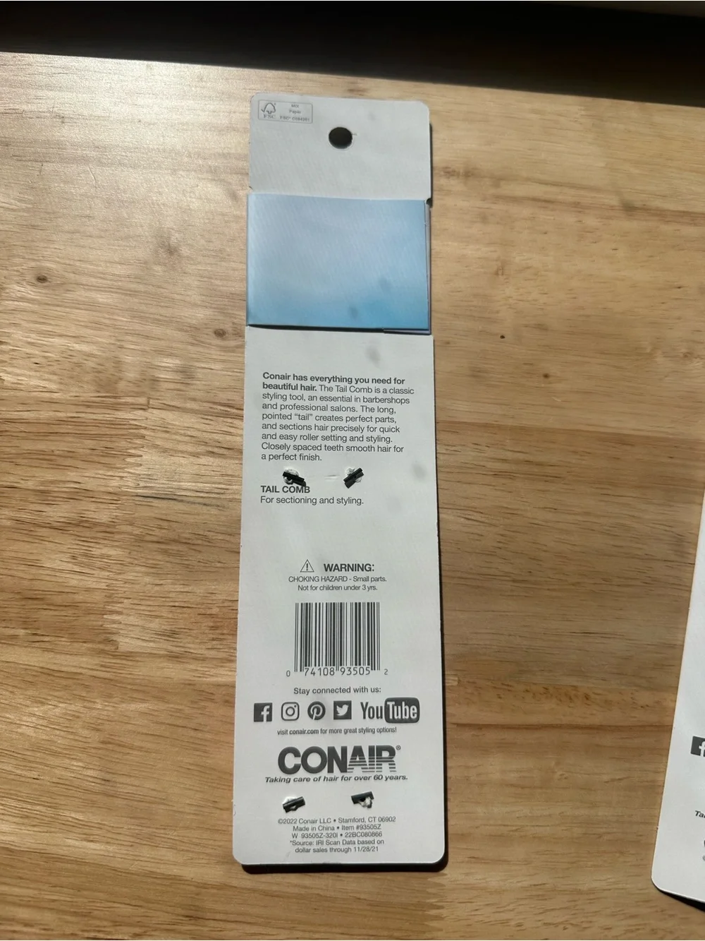 Conair Lift & Section Tail Comb - Black set of four